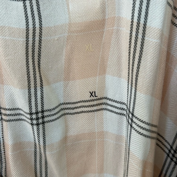 Calvin Klein Jeans Cream and Black Plaid Button-Down Shirt NWTO - Picture 4 of 8